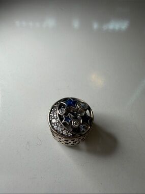 pandora bracelet Silver-tone Star and Crystal Bead Charm - Blue Accents
